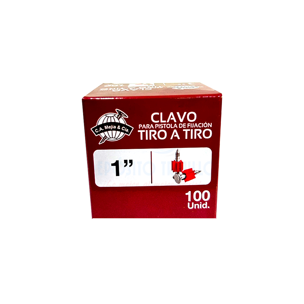 CLAVO P/PISTOLA FIJAC TIRO A TIRO 1" X100 UNDS