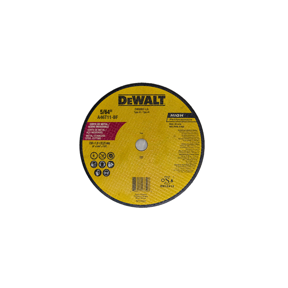 DISCO METAL C/FINO DEWALT 9" X5/64 X 7/8"