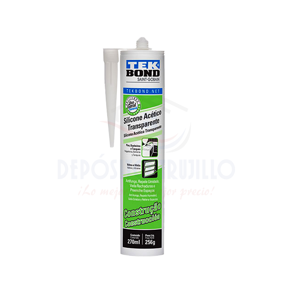 SILICONA TRANSPARENTE ACETICA 270ML TEKBOND  