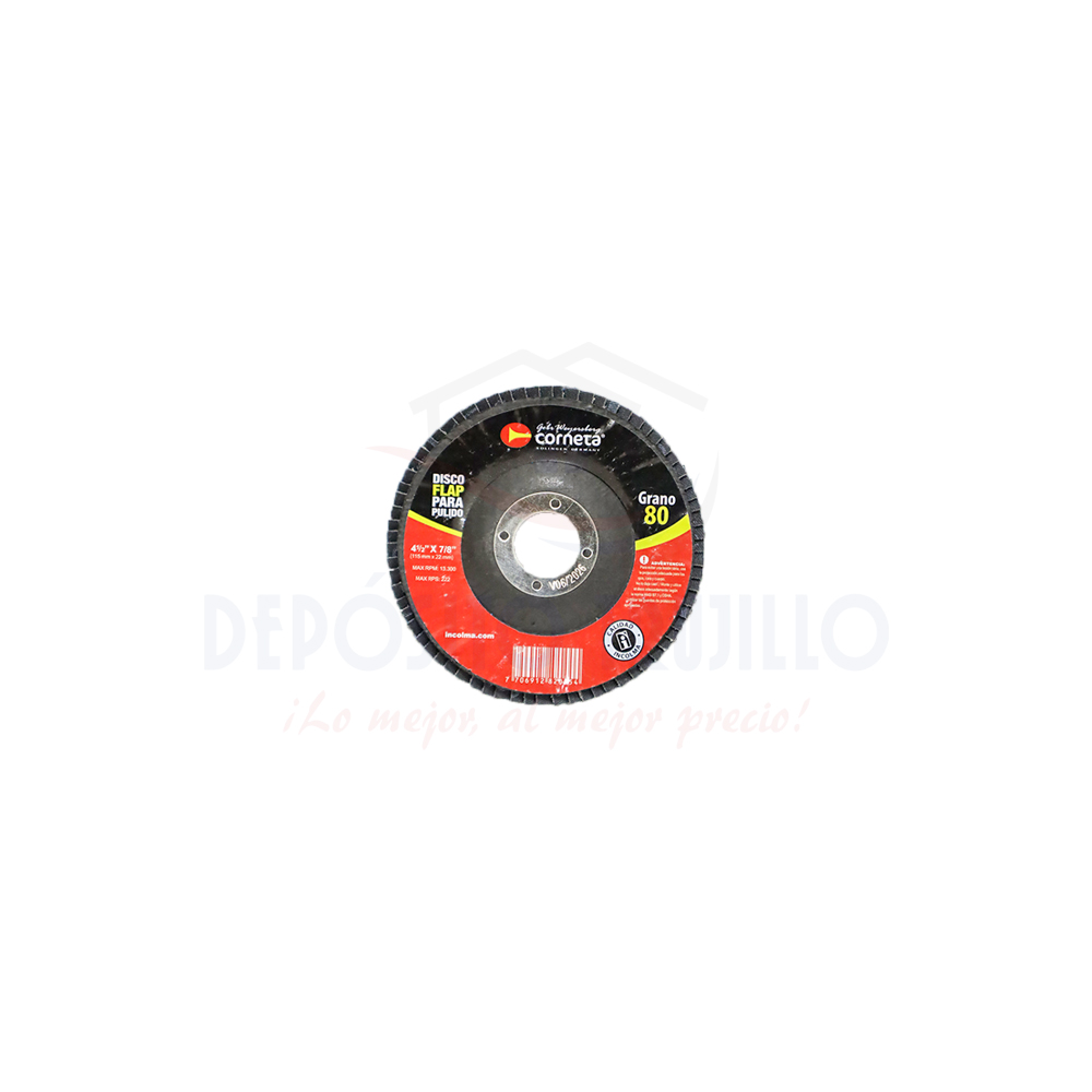 DISCO FLAP CORNETA P/PULIR 41/2X7/8 GR.80