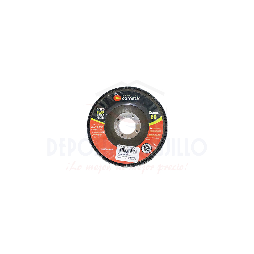 DISCO FLAP CORNETA P/PULIR 41/2X7/8 GR.60