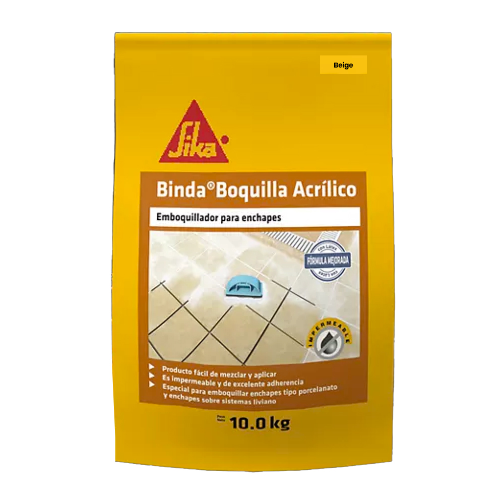 SIKA BINDA BOQUILLA ACRILICO BEIGE 10KG