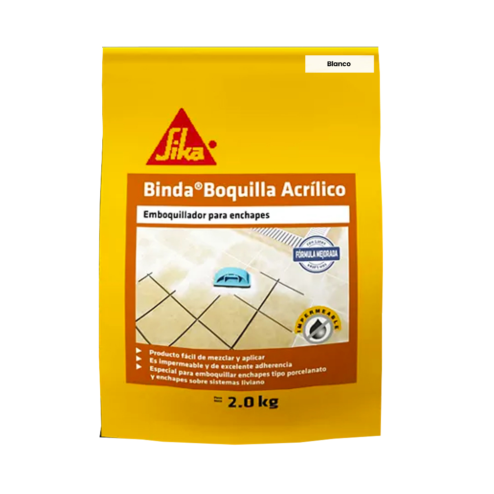 SIKA BINDA BOQUILLA ACRILICO BLANCO 2KG