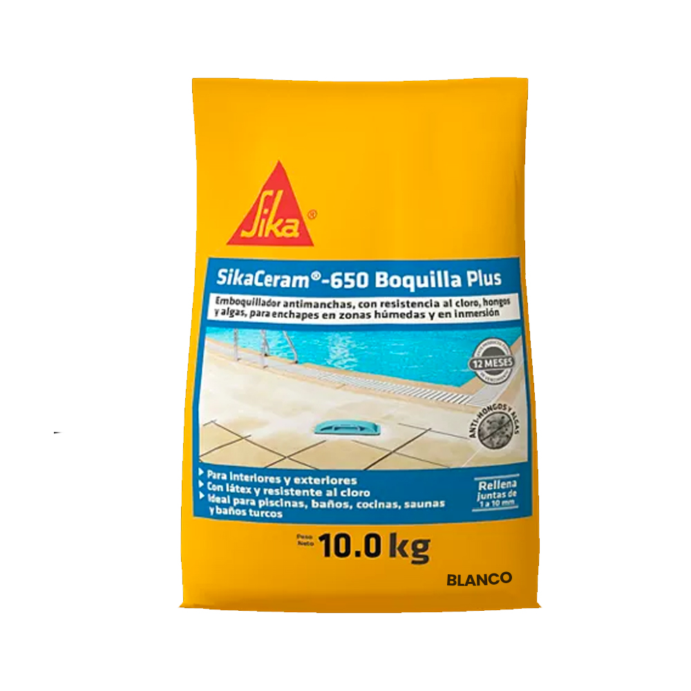 SIKACERAM-650 BOQUILLA PLUS BLANCA 10 KG