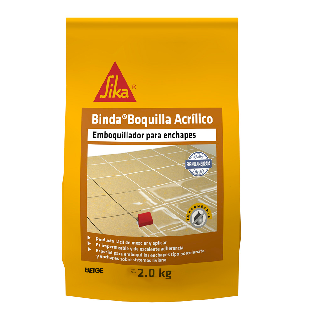 SIKA BINDA BOQUILLA ACRILICO BEIGE 2KG