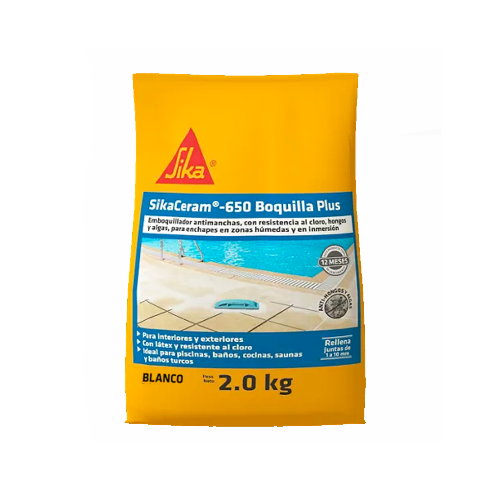 SIKACERAM-650 BOQUILLA PLUS BLANCA 2 KG