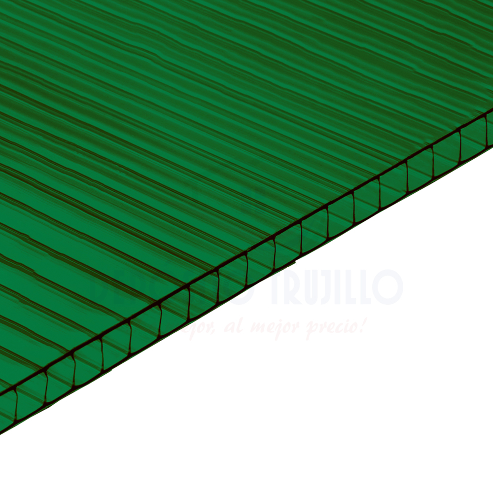 LAMINA POLICARBONATO ARKOS ALVEOLAR VERDE 6MM XML